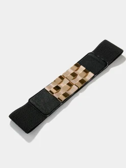 Gold Square Buckle Elastic Belt