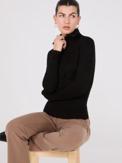 Half-Zip High-Neck Sweater