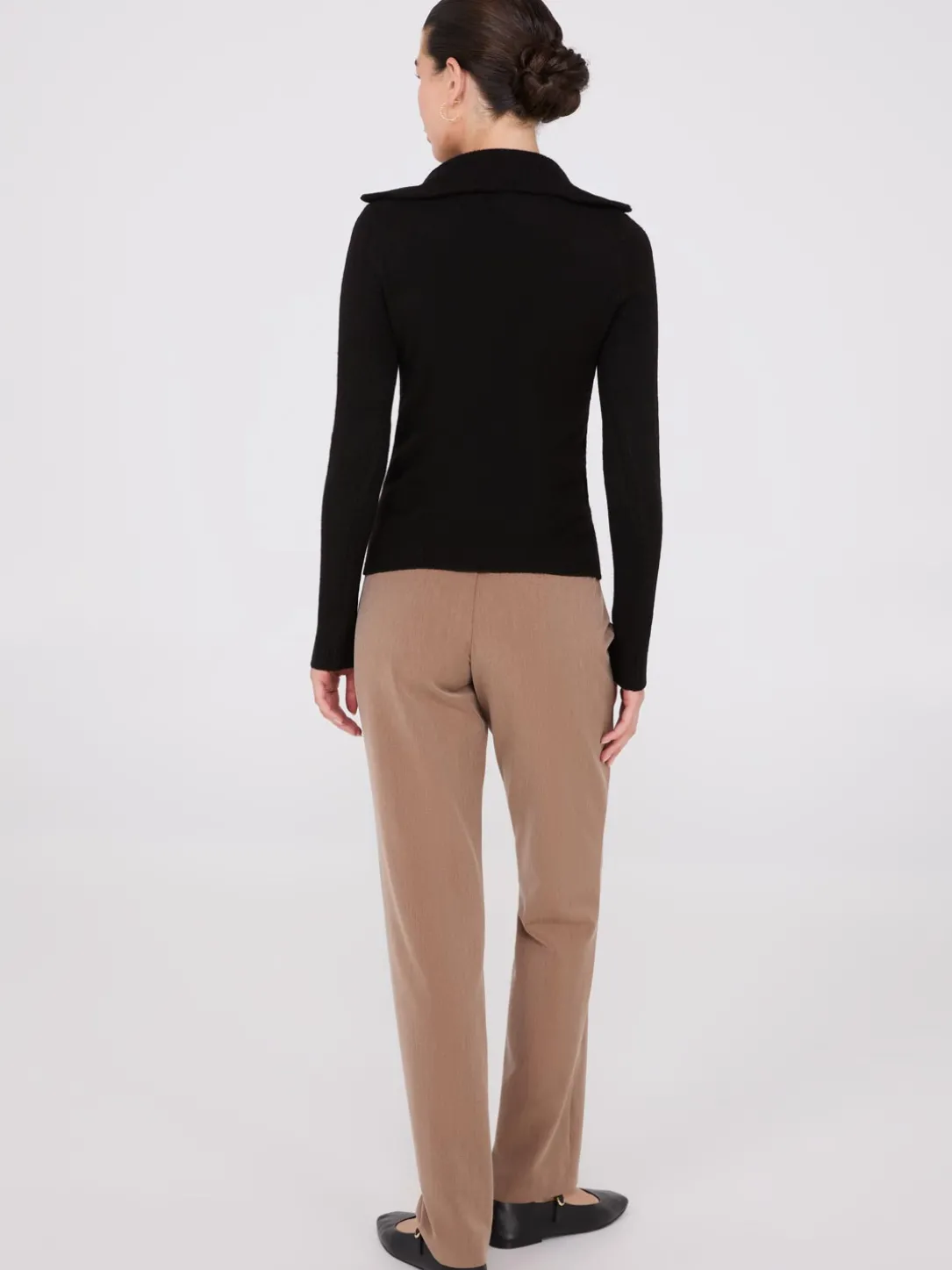Half-Zip High-Neck Sweater