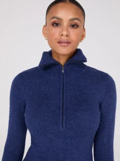 Half-Zip High-Neck Sweater