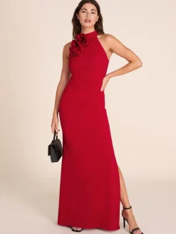 Halter Neck Gown With Rosette