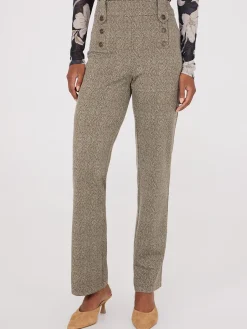 Herringbone Straight Leg Pants