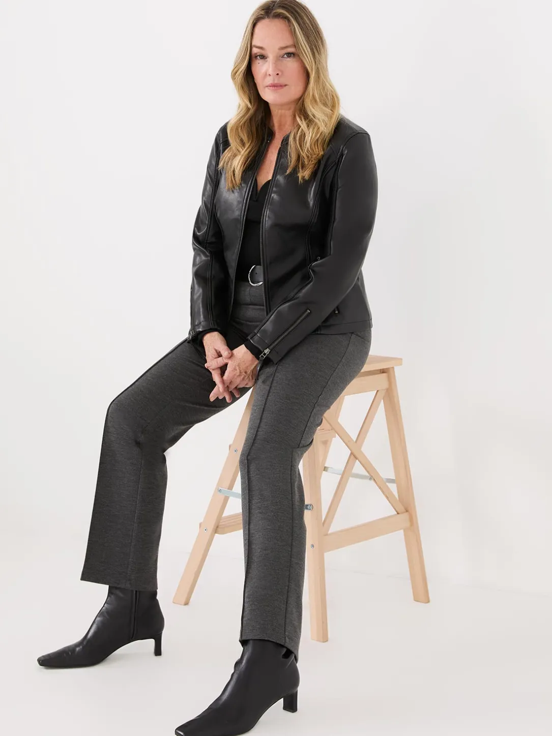 High Rise Straight Leg Pants