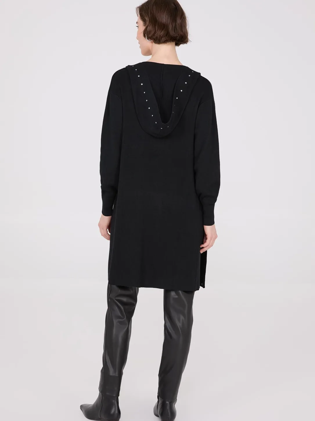 Hooded Duster With Stud Details