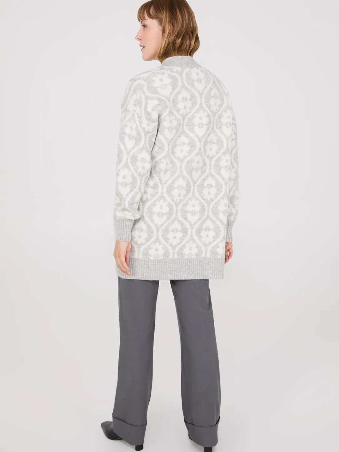 Jacquard Drop Shoulder Duster