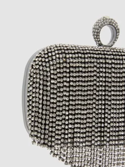 Jewelled Fringe Minaudiere With Ring Closure