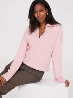 Johnny Collar Long Sleeve Sweater