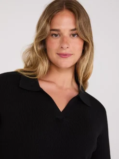 Johnny Collar Ribbed Top