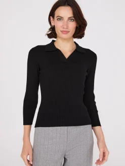 Johnny Collar Ribbed Top