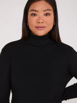 Knit Jersey Turtleneck Sweater