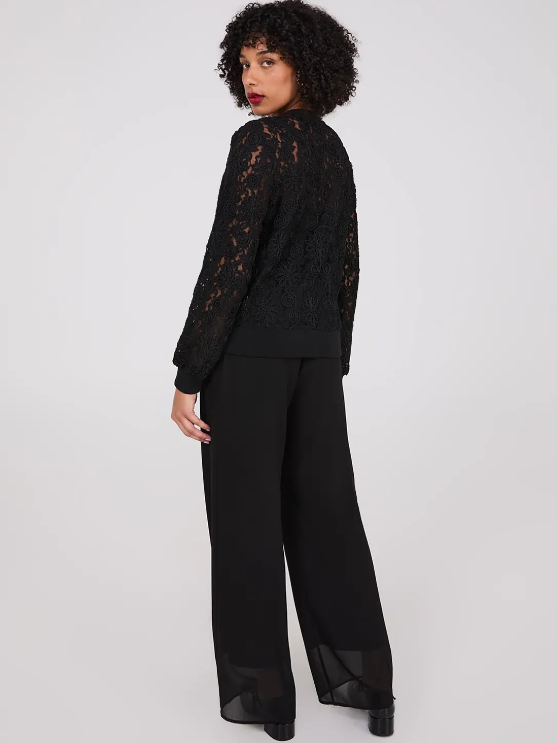 Lace Embroidered Bomber Jacket