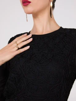 Lace Front French Terry Top