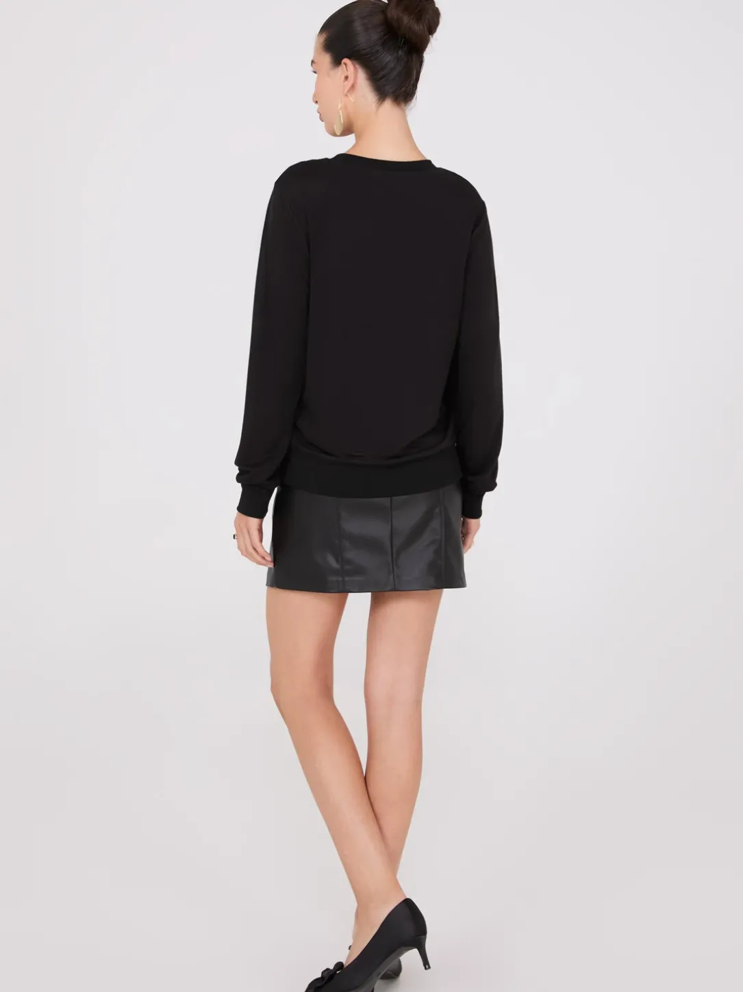 Lace Front French Terry Top