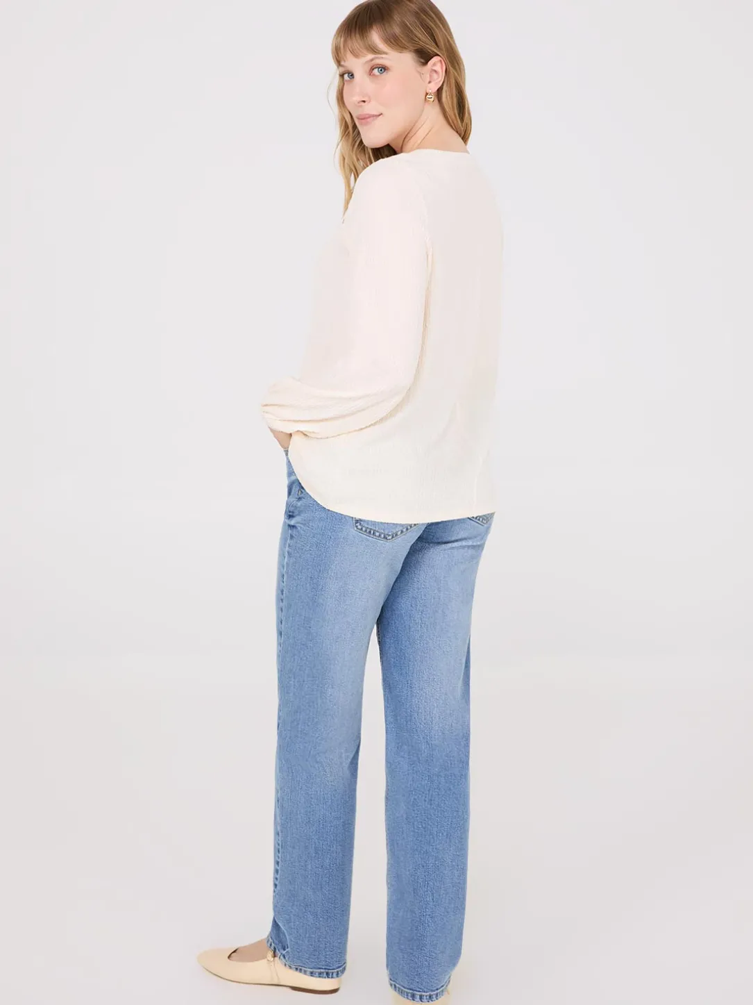 Lace Round Neck Textured Top