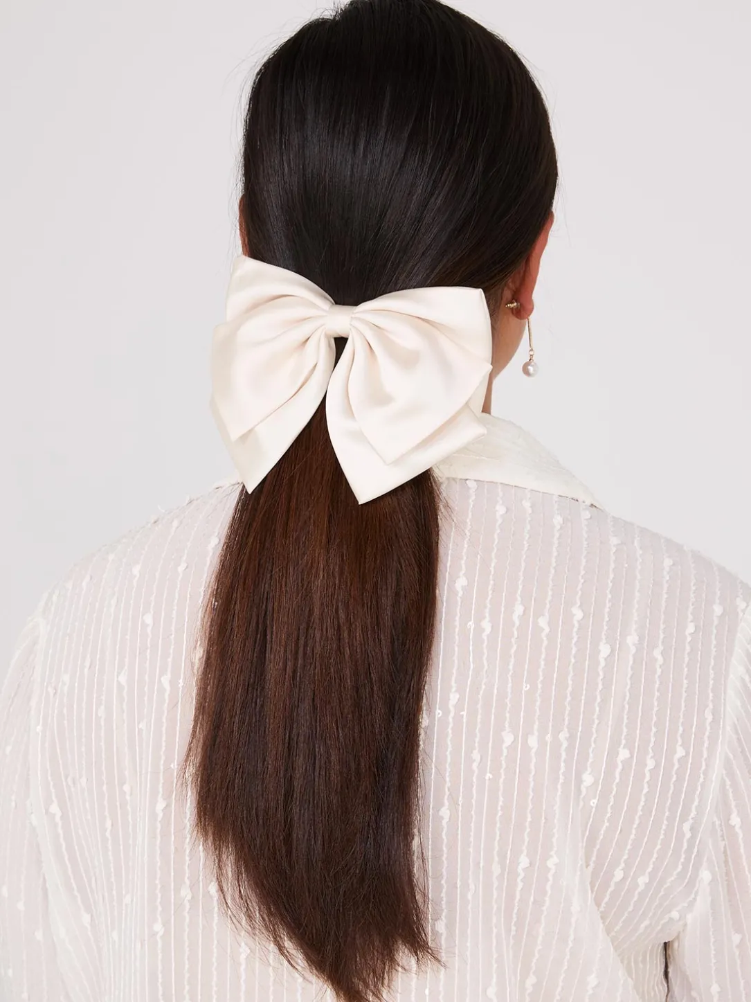 Large Satin Bow Hair Clip