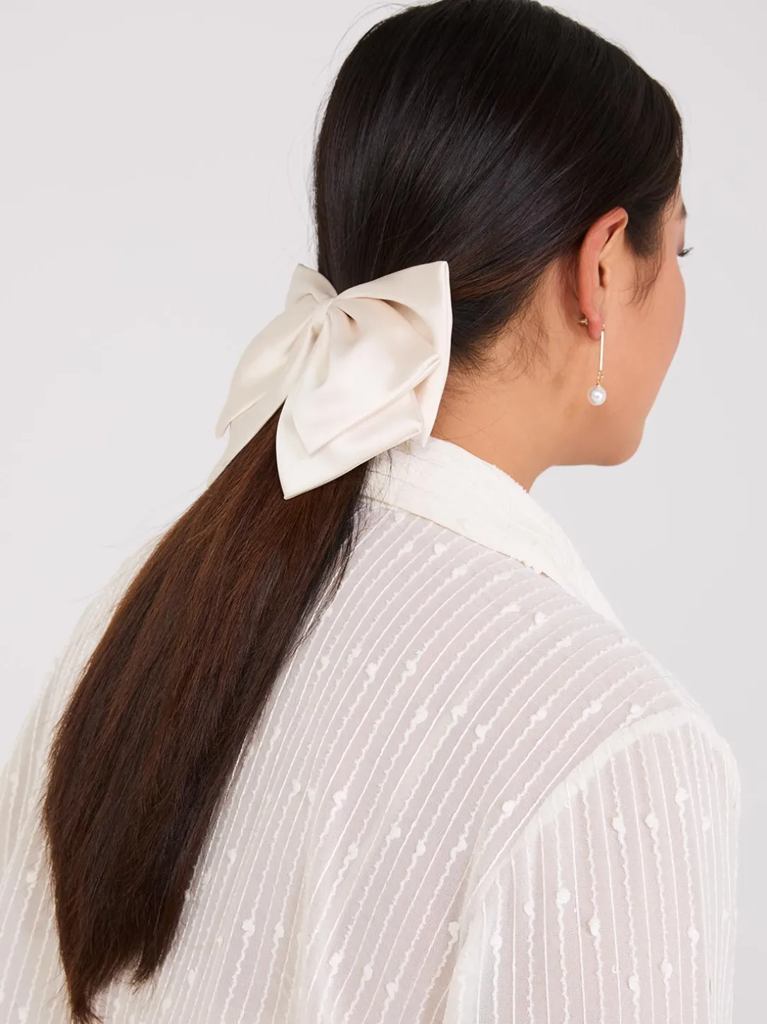 Large Satin Bow Hair Clip
