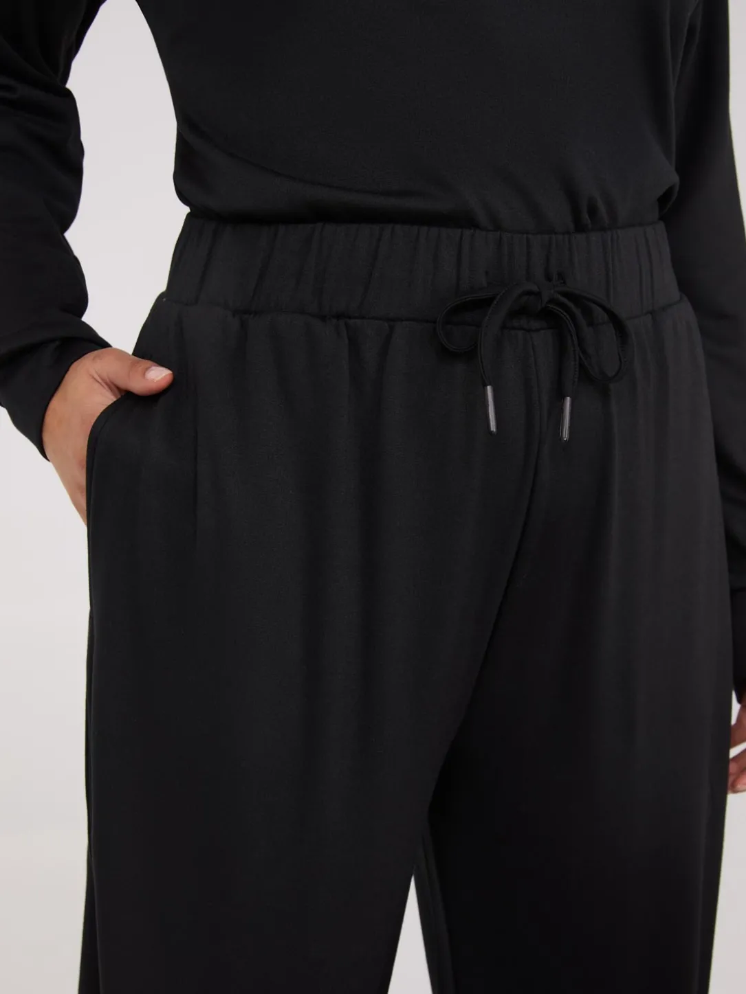 Lightweight Fleece Wide-Leg Pants