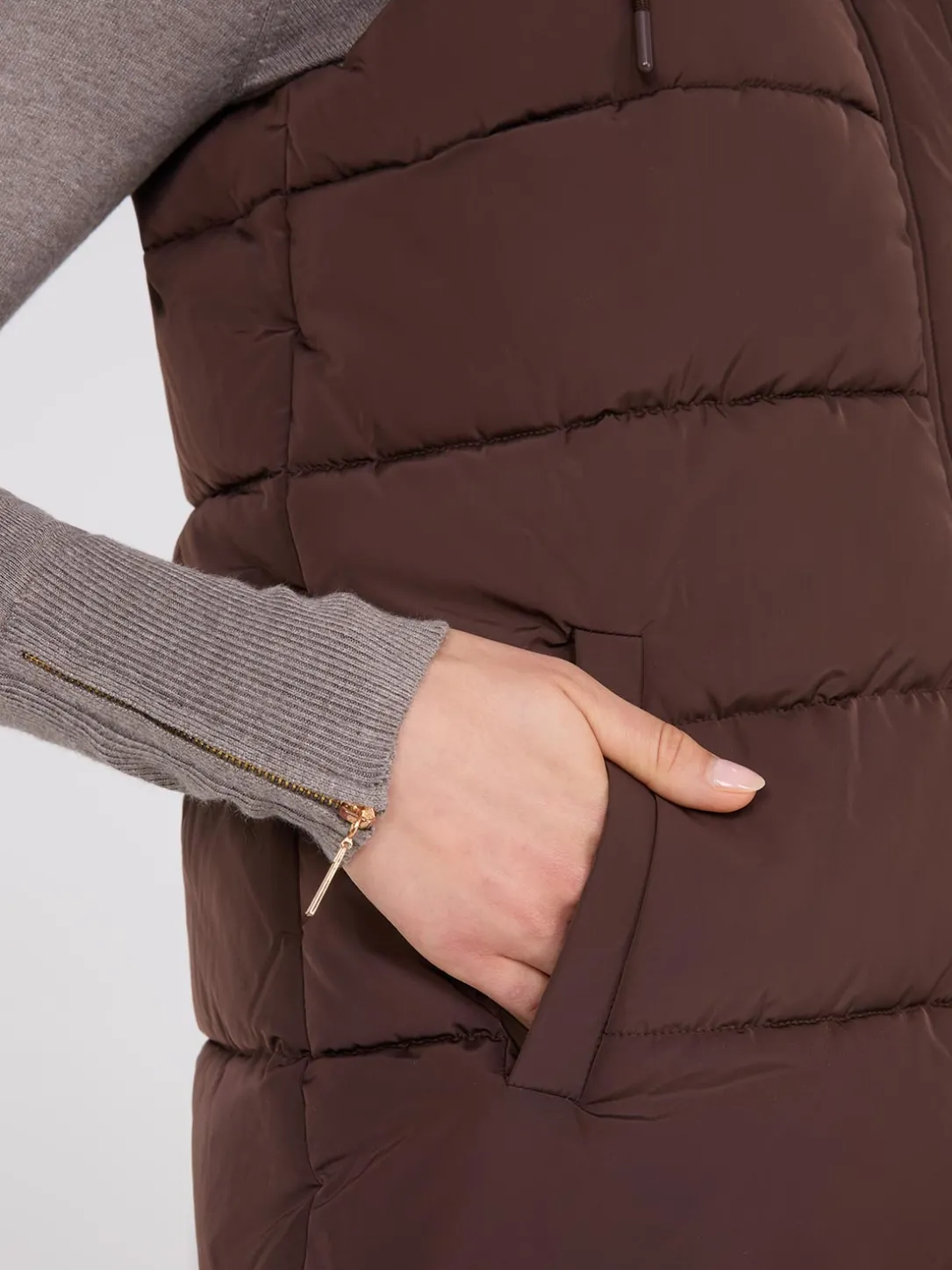 Long Hooded Puffer Vest