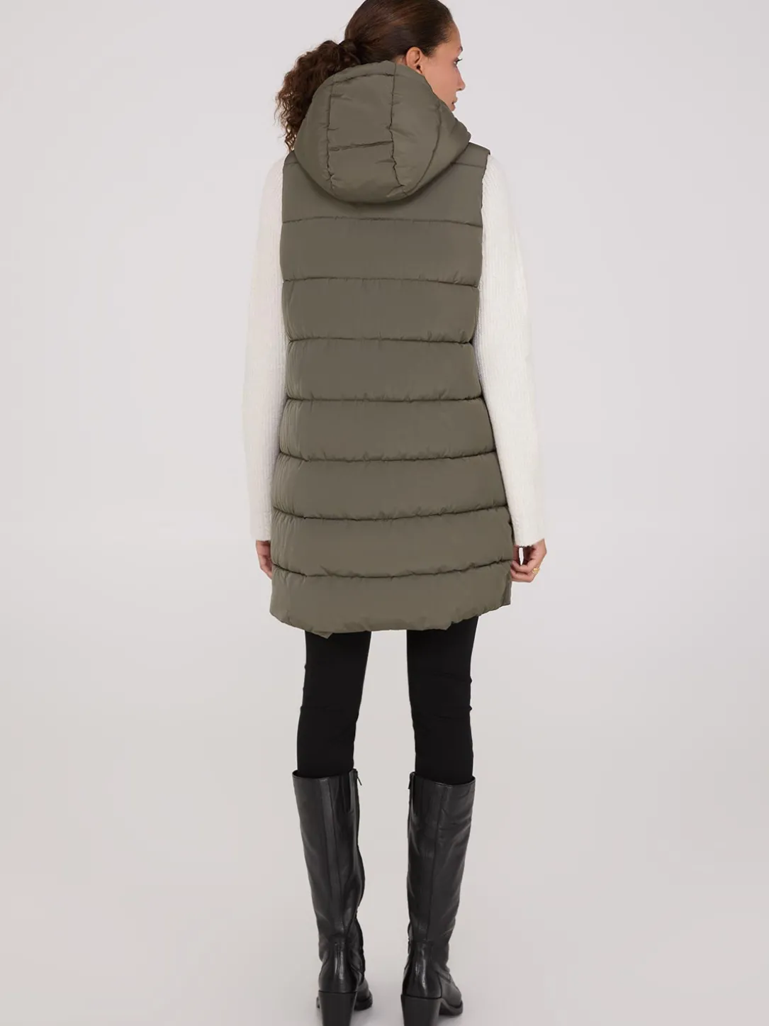 Long Hooded Puffer Vest