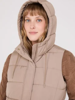 Long Hooded Puffer Vest
