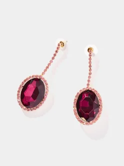 Long Oval Gem Earring