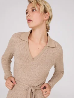 Long Sleeve Ribbed Midi Dress