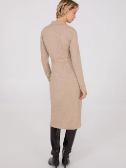 Long Sleeve Ribbed Midi Dress