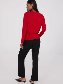 Long Sleeve Top With Metal Bar Detail
