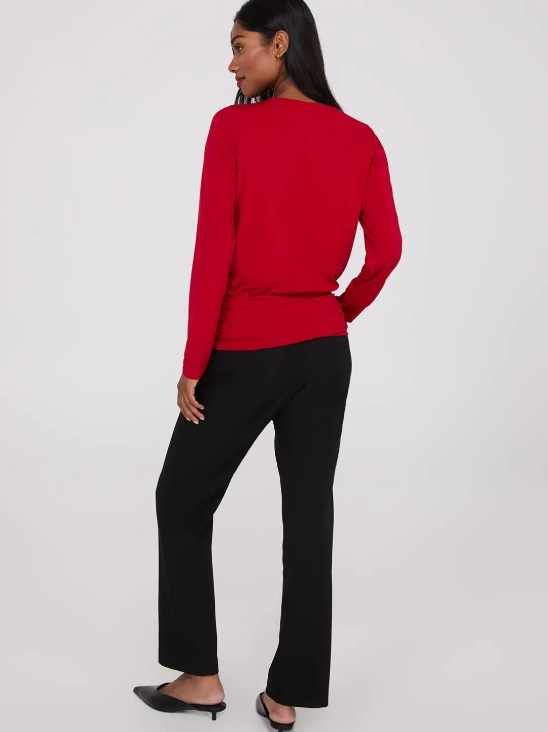 Long Sleeve Top With Metal Bar Detail