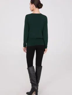 Long Sleeve Top With Metal Bar Detail
