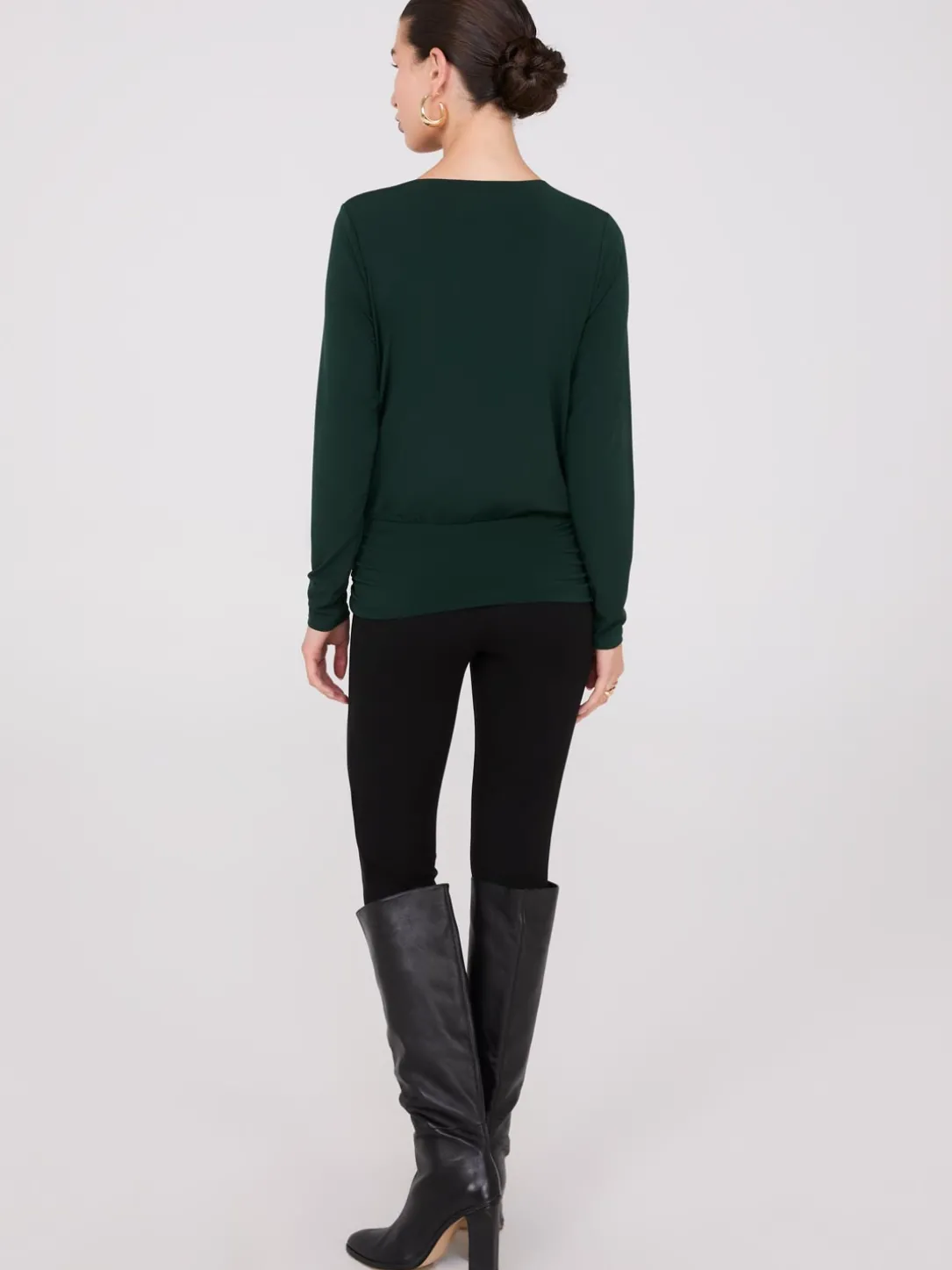 Long Sleeve Top With Metal Bar Detail