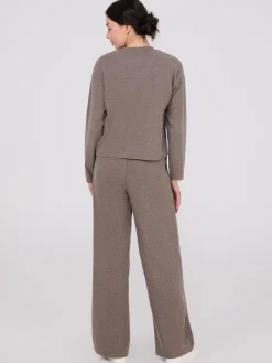 Melange Brushed Ribbed Loose Sweatshirt