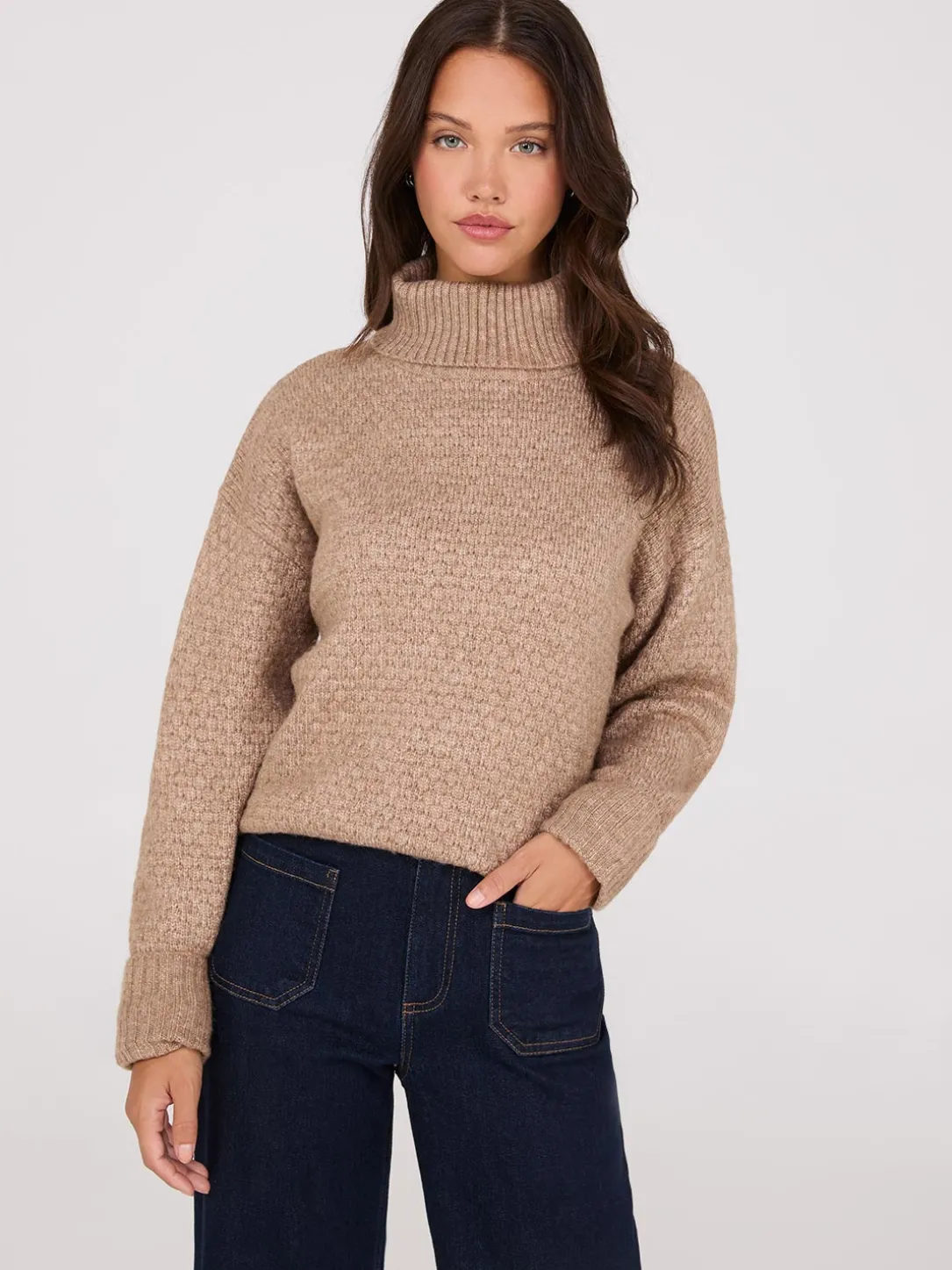 Melange Diamond Honeycomb Stitch Sweater