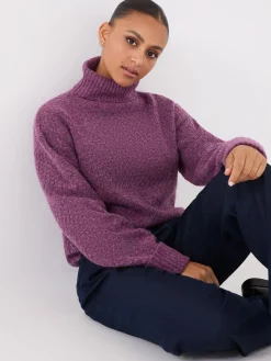 Melange Diamond Honeycomb Stitch Sweater