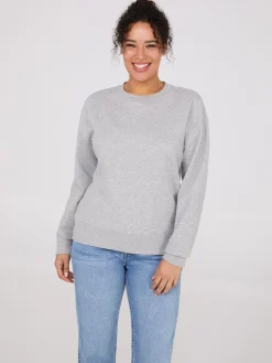 Melange Fleece Rhinestone Sweatshirt
