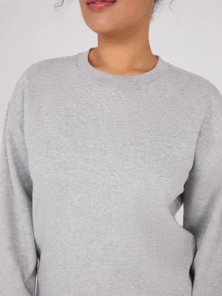 Melange Fleece Rhinestone Sweatshirt