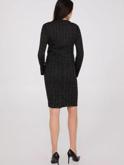 Metallic Boucle Button-Front Blazer