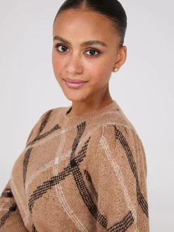 Metallic Jacquard Crew Neck Sweater