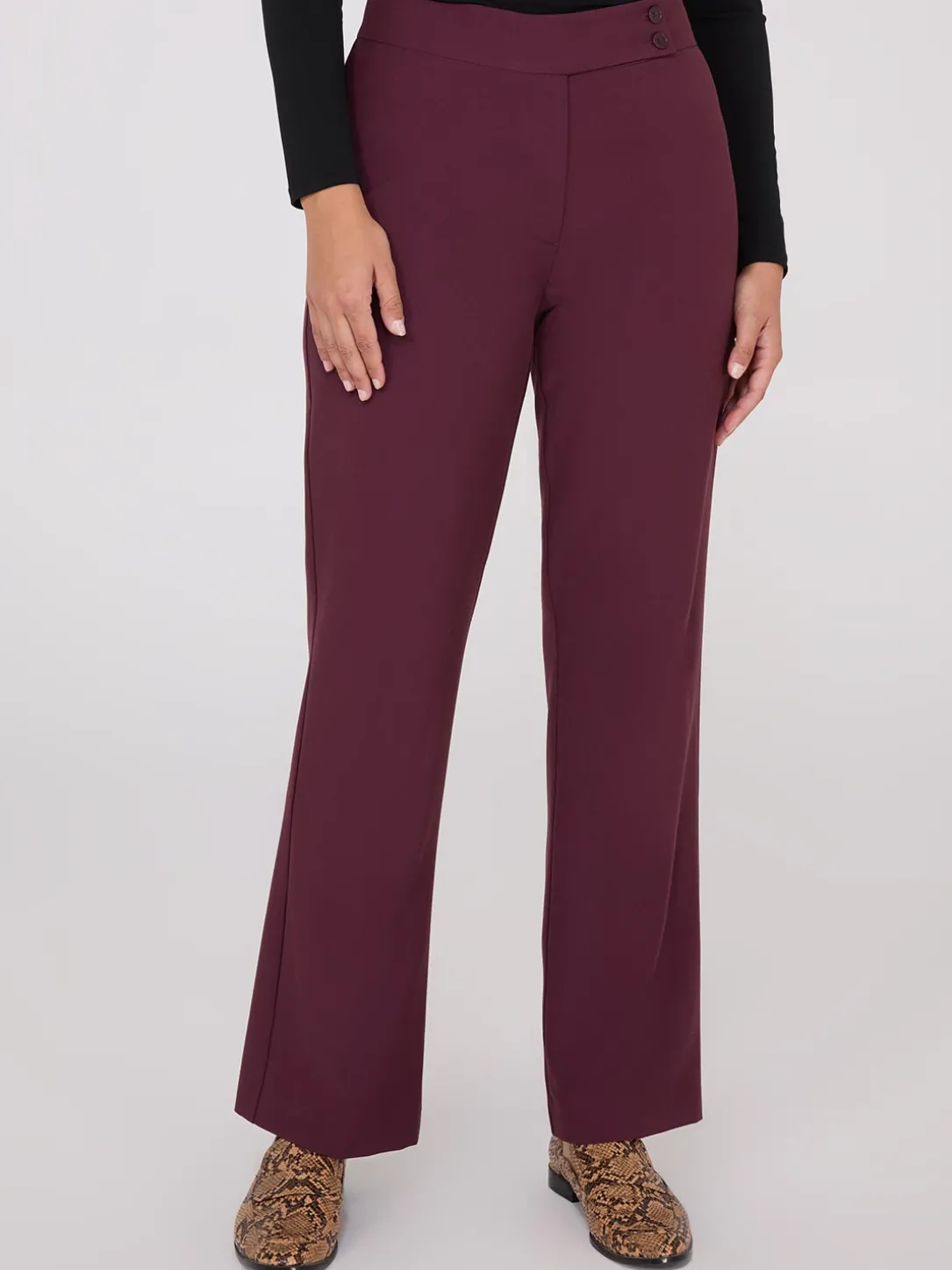 Mid-Rise Bootcut Pants