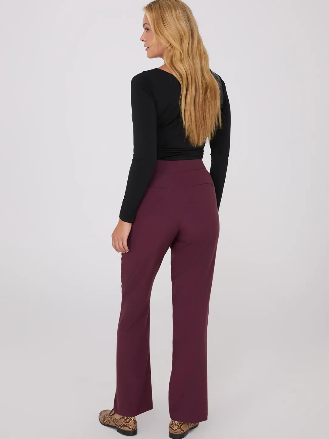 Mid-Rise Bootcut Pants