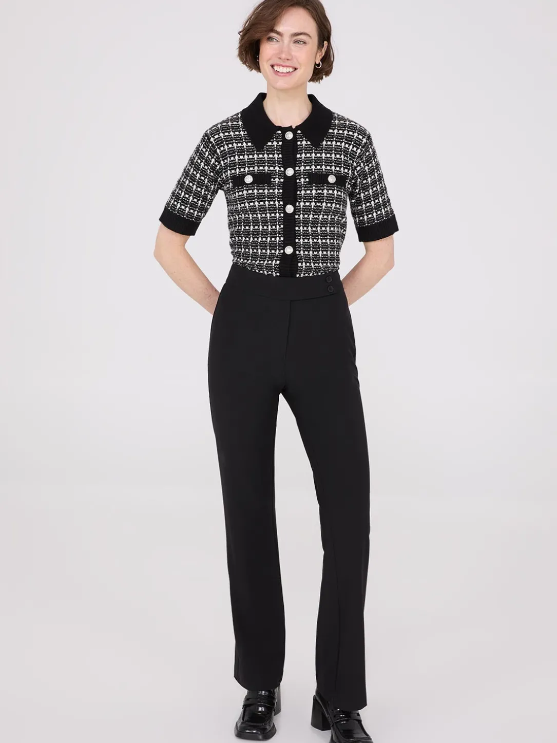 Mid-Rise Bootcut Pants