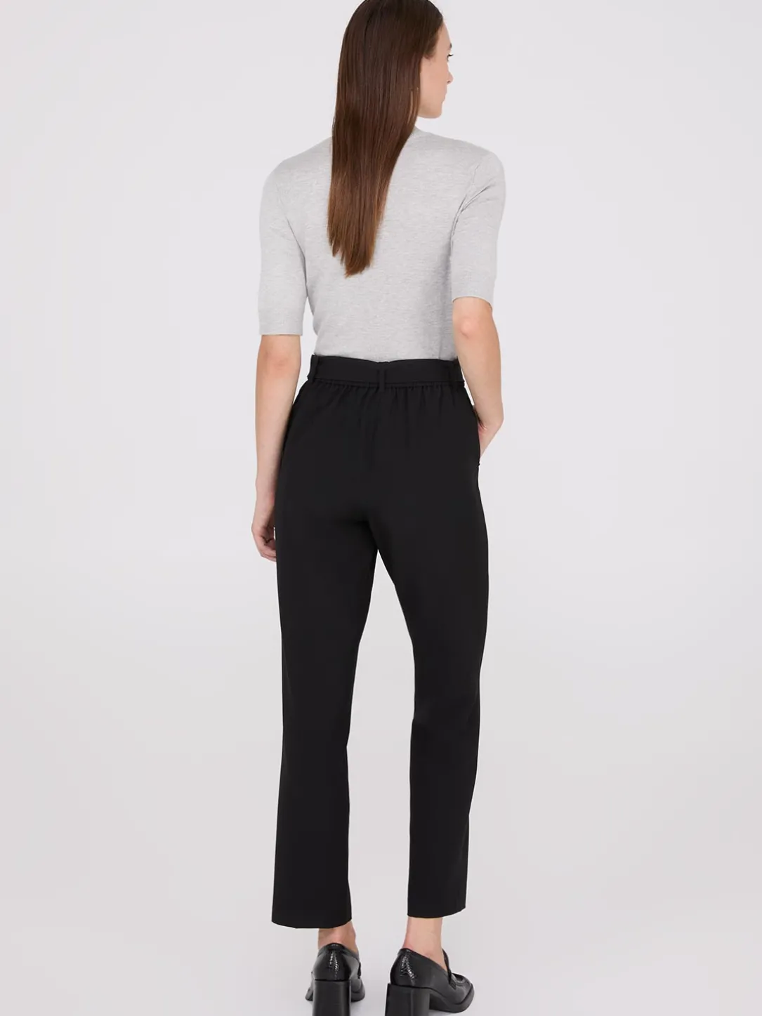 Mid-Rise Pleated Pants