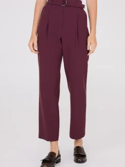 Mid-Rise Pleated Pants