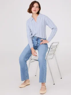 Mid-Rise Straight Leg Jeans