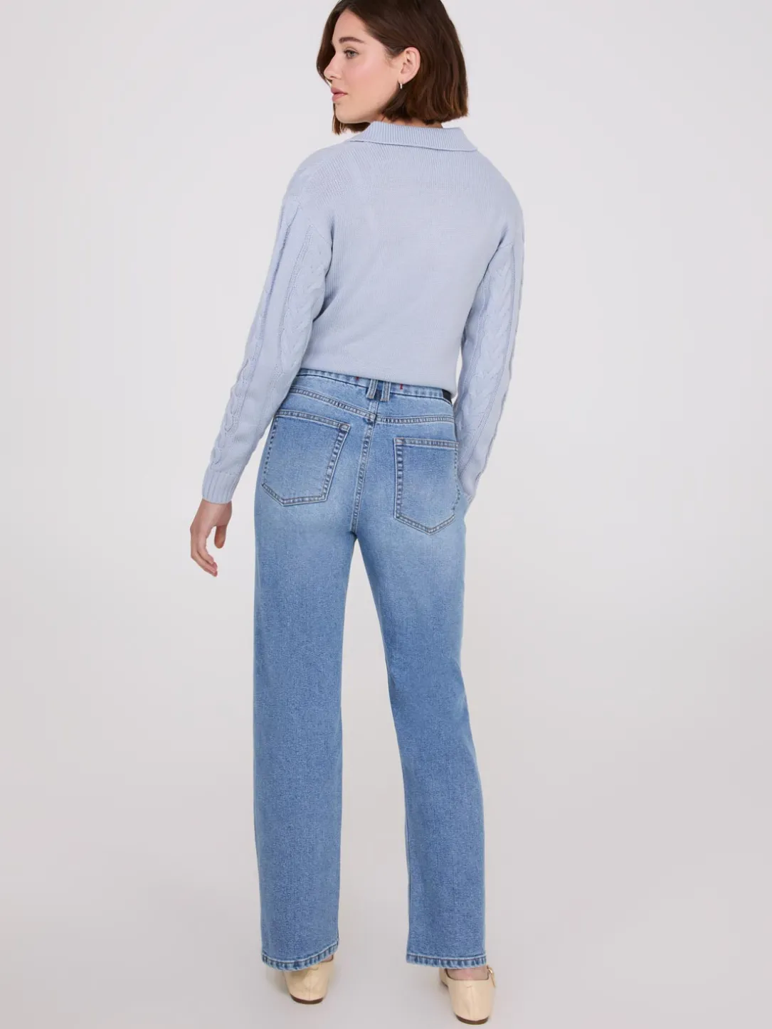 Mid-Rise Straight Leg Jeans