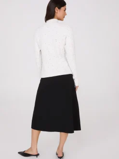 Mock Neck Dolman Sleeve Ribbed Sweater