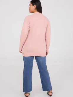 Mock Neck Raglan Sleeve Sweater