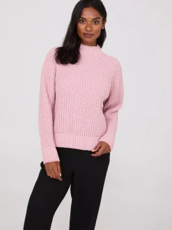 Mock Neck Shaker Stitch Chenille Sweater