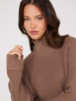 Mock Neck Shaker Stitch Sweater