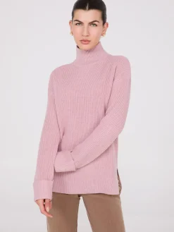Mock Neck Shaker Stitch Sweater